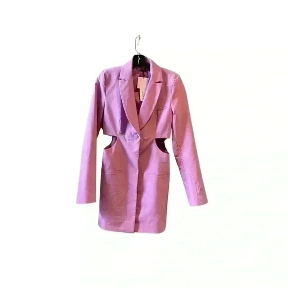 NEW Zara Cut Out Blazer Lilac Long Sleeve Dress Size Small - Picture 5 of 12